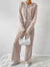 Casual Hooded Plain Loose Two-Piece Set