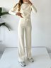 Crew Neck Plain Loose Casual Two-Piece Set