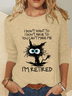 Women's Long Sleeve Blouse Spring/Fall Cat Crew Neck Daily Going Out Casual Top