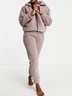 Plain Hooded Casual Loose Two-Piece Set