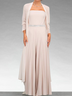 Plain Strapless Chiffon Elegant Two-Piece Set