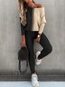 Casual Color Block Knitted Loose Two-Piece Set