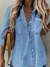 Women's Long Sleeve Shirt Spring/Fall Abstract Shirt Collar Holiday Going Out Casual Top