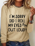 Women's Long Sleeve Blouse Spring/Fall Text Letters Cotton-Blend Crew Neck Daily Going Out Casual Top