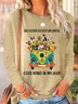 Women's Long Sleeve Blouse Spring/Fall Dog Cotton-Blend Crew Neck Daily Going Out Simple Top