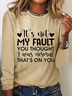 Women's Long Sleeve Blouse Spring/Fall Text Letters Crew Neck Daily Going Out Simple Top