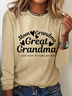 Women's Long Sleeve Blouse Spring/Fall Text Letters Crew Neck Daily Going Out Simple Top