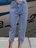 Buttoned Denim Casual Jeans