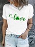 Women's Shamrock Short Sleeve Tee T-shirt Crew Neck Casual Summer Top