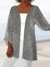 Women's Spring/Fall Outerwear Casual Striped Cotton Shawl Jacket