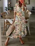 Women's Long Sleeve Spring/Fall Floral Dress V Neck Daily Going Out Casual Maxi H-Line
