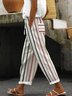 Women's Trousers Elastic Waist Harem Pants Daily Going Out Casual Pocket Stitching Striped Spring/Fall Pants