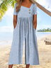 Women's H-Line Asymmetrical Daily Going Out Vacation Buckle Striped Summer Ankle Pants Jumpsuit