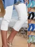 JFN Plain Casual Vacation Capris Legging