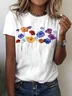 Women's Short Sleeve Tee T-shirt Summer Floral Crew Neck Casual Top