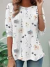 Women's Floral Long Sleeve Tee T-shirt Crew Neck Casual Spring/Fall Top