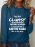 Women's Long Sleeve Blouse Spring/Fall Text Letters Crew Neck Daily Going Out Casual Top