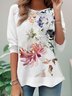 Women's Floral Long Sleeve Tee T-shirt Crew Neck Casual Spring/Fall Top