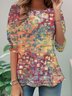 Women's Ethnic Long Sleeve Tee T-shirt Crew Neck Casual Spring/Fall Top