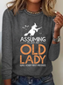 Women's Long Sleeve Tee T-shirt Spring/Fall Halloween Cotton-Blend Crew Neck Daily Going Out Casual Top