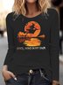 Women's Long Sleeve Blouse Spring/Fall Halloween Printing Jersey Crew Neck Daily Going Out Vintage Top