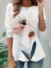 Women's Long Sleeve Tee T-shirt Spring/Fall Floral Jersey Crew Neck Daily Going Out Casual Top