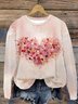 Women's Crew Neck Abstract Casual Spring/Fall Long Sleeve Sweatshirt