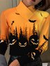 Women's Long Sleeve Blouse Spring/Fall Halloween Printing Daily Going Out Vintage Top