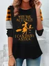 Women's Long Sleeve Tee T-shirt Spring/Fall Halloween Printing Jersey Crew Neck Daily Going Out Vintage Top