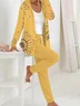 Women's Floral Two-Piece Set Daily Long Sleeve Casual Spring/Fall Coat With Pants Matching Set