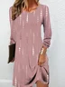 Women's Long Sleeve Spring/Fall Geometric Jersey Dress Crew Neck Daily Going Out Casual Mini H-Line T-Shirt Dress