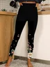 Women's Floral Casual All Season Long Leggings