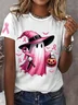 Women Halloween Short Sleeve Tee T-shirt Crew Neck Casual Summer Top