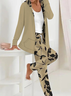 Women's Floral Two-Piece Set Daily Long Sleeve Casual Spring/Fall Top With Pants Matching Set