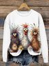 Women's Crew Neck Turkey Casual Spring/Fall Long Sleeve Sweatshirt