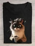 Women's Animal Short Sleeve Tee T-shirt Crew Neck Casual Summer Top