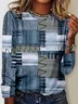 Women's Long Sleeve Tee T-shirt Spring/Fall Geometric Jersey Crew Neck Daily Going Out Casual Top