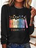 Women Floral Long Sleeve Tee T-shirt Crew Neck Casual Spring/Fall Top