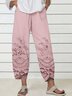 Women Floral Long Elastic Waist Pant Casual Spring/Fall Trousers