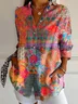 Women's Long Sleeve Shirt Spring/Fall Floral Buttoned Shirt Collar Daily Going Out Vintage Top