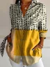 Women's Long Sleeve Shirt Spring/Fall Geometric Shirt Collar Daily Going Out Casual Top