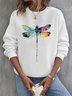 Women's Crew Neck Text Letters Casual Spring/Fall Cotton Long Sleeve Sweatshirt