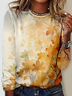 Women's Long Sleeve Tee T-shirt Spring/Fall Maple Leaf Jersey Crew Neck Daily Going Out Casual Top