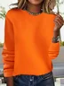 Women's Lace Spring/Fall Plain Casual Long Sleeve Yarn/Wool Yarn Sweater