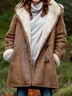 Women's Autumn Outerwear Casual Suede Plain Long Sleeve Hoodie Jacket