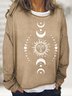 Women's Crew Neck Sun Vintage Spring/Fall Long Sleeve Sweatshirt