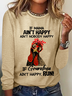 Women's Long Sleeve Tee T-shirt Spring/Fall Text Letters Cotton-Blend Crew Neck Daily Going Out Casual Top