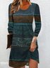 Women's Long Sleeve Spring/Fall Floral Dress Crew Neck Daily Going Out Casual Mini T-Shirt Dress H-Line Dress