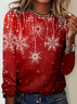 Women's Long Sleeve Tee T-shirt Spring/Fall Christmas Jersey Crew Neck Daily Going Out Casual Top