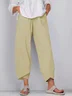 Women's Trousers Elastic Waist Straight Pants Daily Going Out Casual Pocket Stitching Cotton Plain Spring/Fall Pants